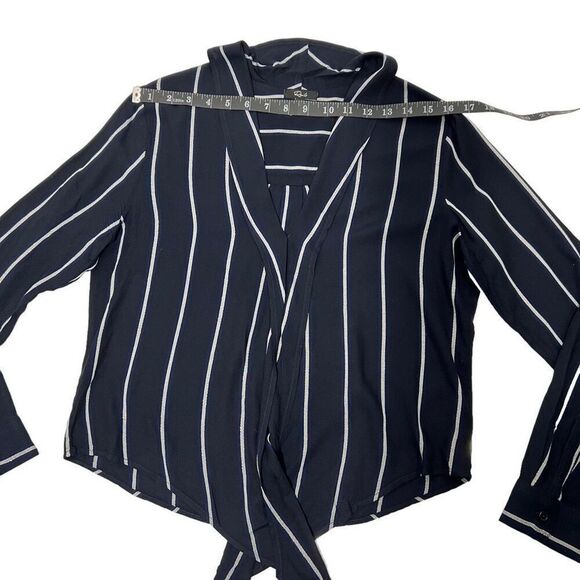 Rails Stripe Long Sleeve Blouse Small Navy Blue & White Womens  Ava Livorno - Picture 10 of 13